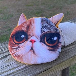Cat Kitten small purse bag fob change purse make up bag